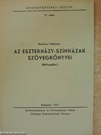 Az Eszterházy-színházak szövegkönyvei