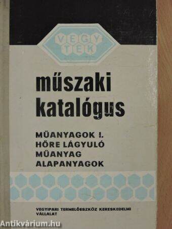 Műszaki katalógus - Műanyagok I.