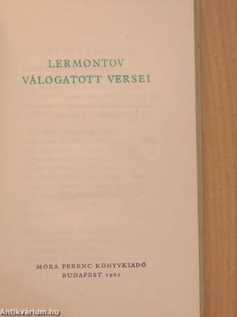 Lermontov válogatott versei