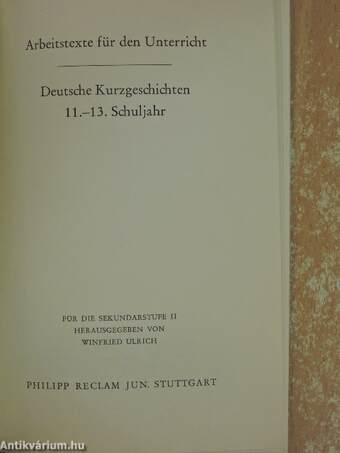 Deutsche Kurzgeschichten 11.-13. Schuljahr