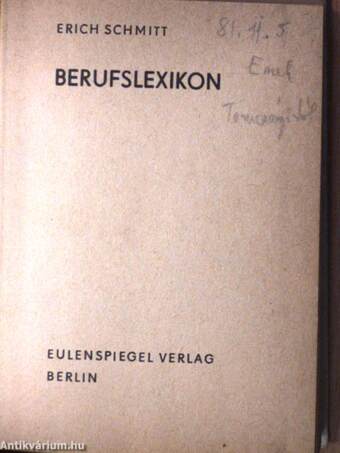 Erich Schmitt's Berufslexikon