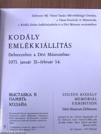 Kodály emlékkiállítás