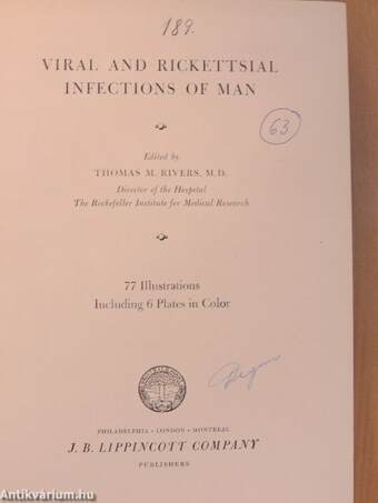 Viral and Rickettsial Infections of Man