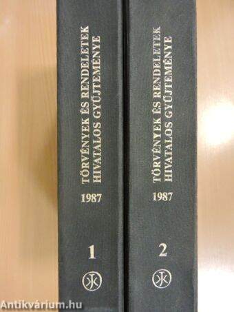 Törvények és rendeletek hivatalos gyűjteménye 1987. 1-2.