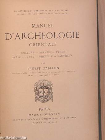 Manuel d'Archéologie Orientale