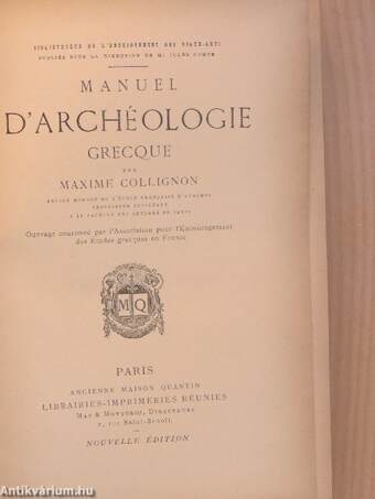 Manuel D'Archéologie Grecque