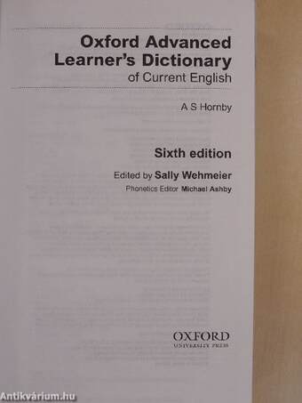 Oxford Advanced Learner's Dictionary of Current English