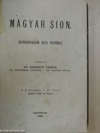 Magyar Sion 1896/1-12.