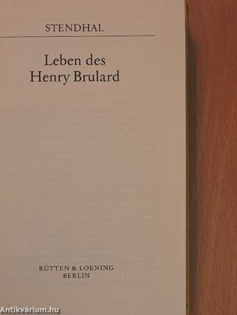 Leben des Henry Brulard
