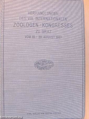 Verhandlungen des VIII. Internationalen Zoologen-Kongresses