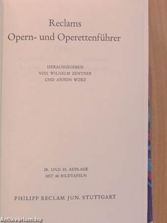 Reclams Opern- und Operettenführer