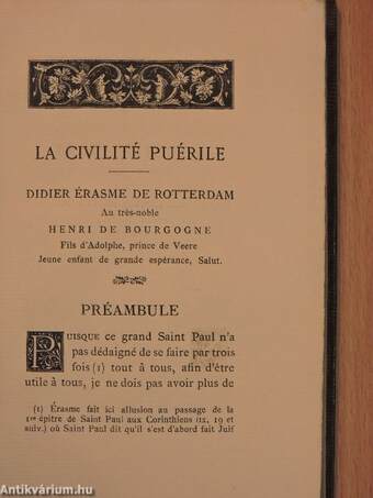 La Civilité puérile