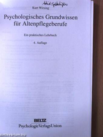 Psychologisches Grundwissen für Altenpflegeberufe