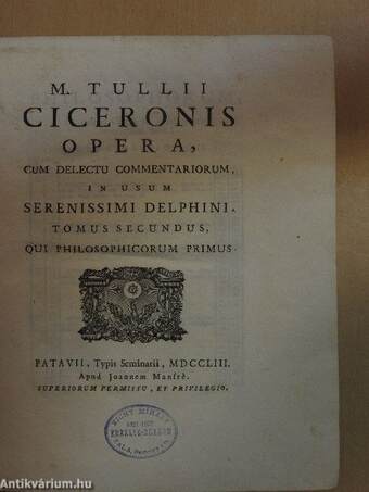 M. Tullii Ciceronis opera II. (töredék)