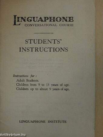 Linguaphone Conversational Course - Students' Instructions