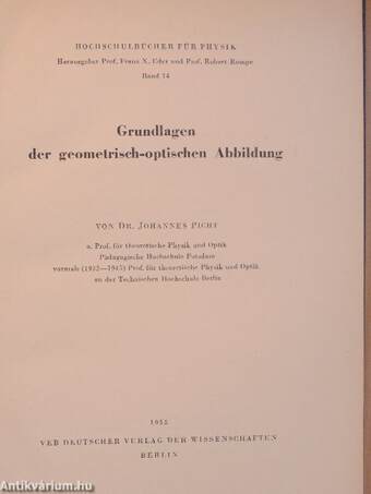 Grundlagen der geometrisch-optischen Abbildung