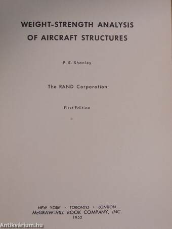 Weight-Strength Analysis of Aircraft Structures