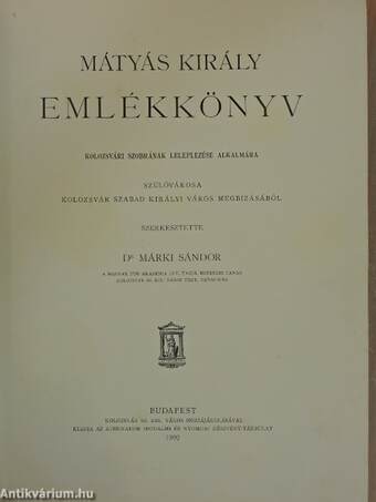 Mátyás király emlékkönyv