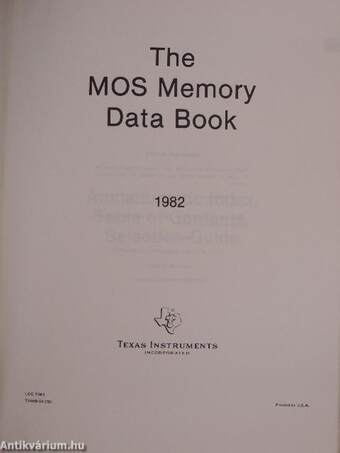 The MOS Memory Data Book 1982