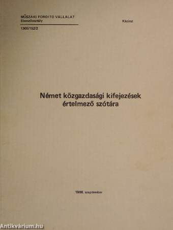 Német közgazdasági kifejezések értelmező szótára/Függelék