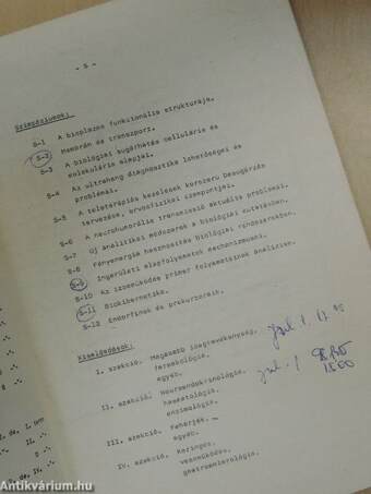 A Magyar Biofizikai Társaság, Magyar Biokémiai Társaság és Magyar Élettani Társaság 1977. évi közös vándorgyűlésének programja