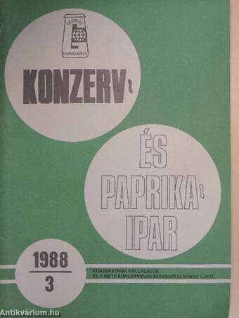 Konzerv- és Paprikaipar 1988. július-szeptember