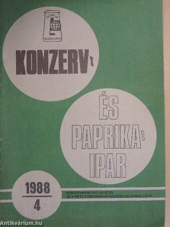 Konzerv- és Paprikaipar 1988. október-december