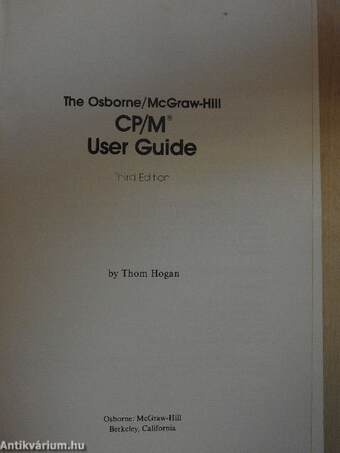 The Osborne/McGraw-Hill CP/M User Guide