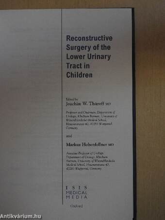 Reconstructive Surgery of the Lower Urinary Tract in Children