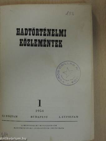 Hadtörténelmi Közlemények 1954/1