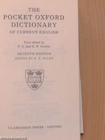 The Pocket Oxford Dictionary of Current English