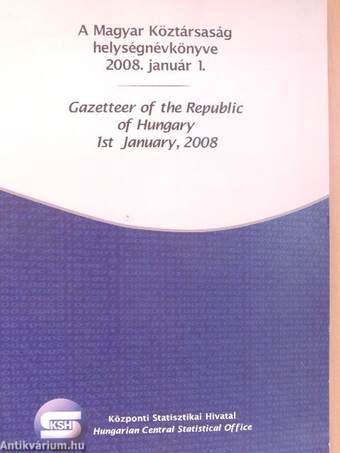 A Magyar Köztársaság helységnévkönyve 2008. január 1.