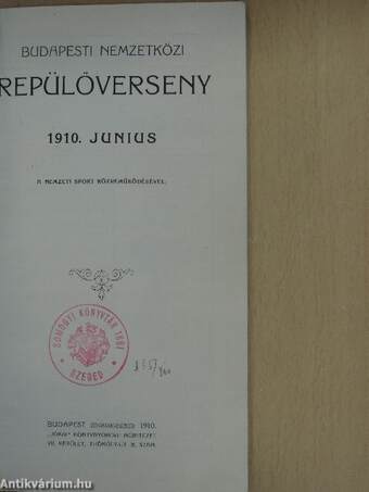 Budapesti Nemzetközi Repülőverseny 1910. junius