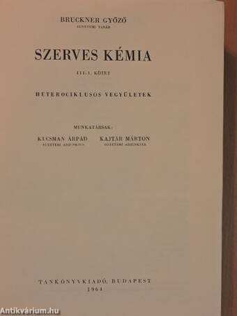 Szerves kémia III/1. (töredék)