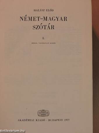 Német-magyar szótár I-II.