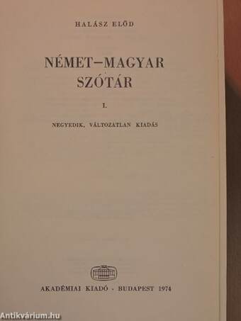 Német-magyar szótár I-II.