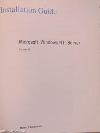 Microsoft Windows NT Server - Installation Guide - Version 3.5