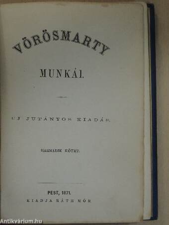 Vörösmarty munkái III.