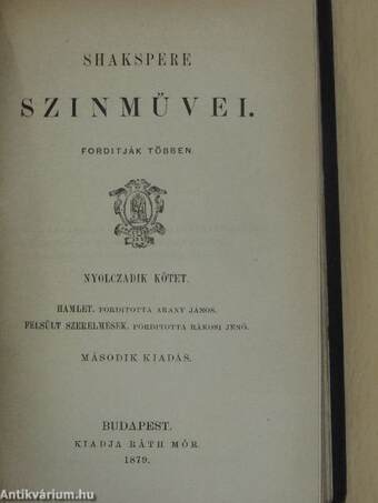 Shakspere szinművei VII-IX.