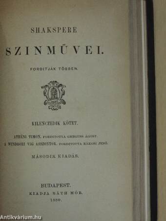 Shakspere szinművei VII-IX.