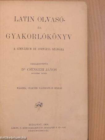 Latin olvasó- és gyakorlókönyv