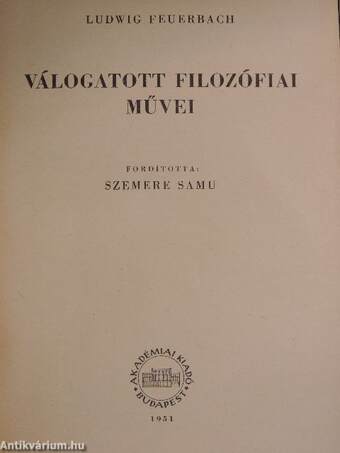 Ludwig Feuerbach válogatott filozófiai művei