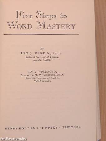 Five Steps to Word Mastery