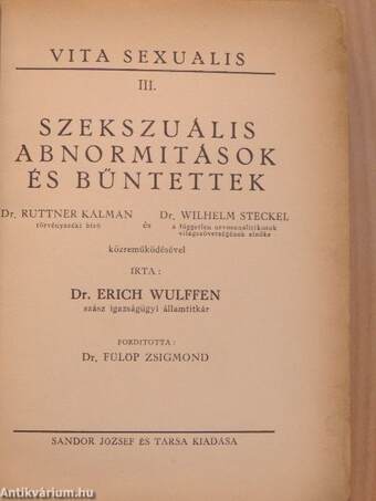 Szekszuális abnormitások és bűntettek