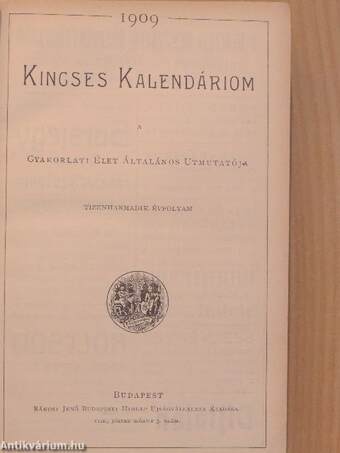 Kincses Kalendáriom 1909
