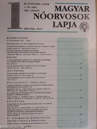 Magyar Nőorvosok Lapja 1993-1994. január-december