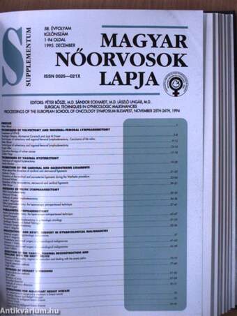 Magyar Nőorvosok Lapja 1995-1996. január-december