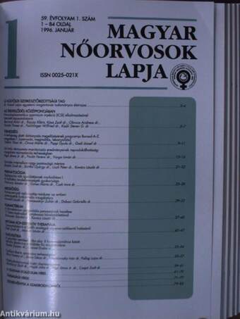 Magyar Nőorvosok Lapja 1995-1996. január-december