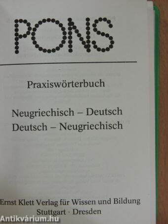 Pons Praxiswörterbuch Neugriechisch-Deutsch/Deutsch-Neugriechisch