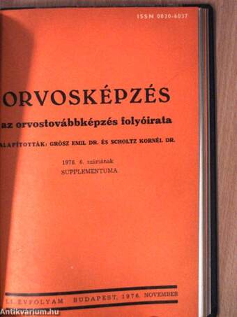 Orvosképzés 1976. január-december/Supplementum 1976. június, november, december